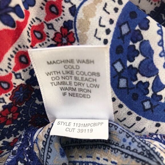 EST. 1962 Blue Paisley Print Lightweight Sleeveless Top - Picture 8 of 8